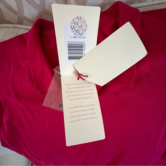 Maison Montagut Men's Cotton Polo Shirt, Style: Bora, Sz L, Red - Picture 7 of 8